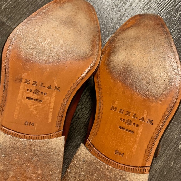 Mezlan 1968 Mens Brown Leather Monk Strap Dress Shoes Size 8M Woven Detail